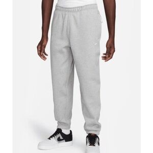 Nike Solo Swoosh Fleece Jogger Pants Sweatpants Men's Grey S Streetwear Casual